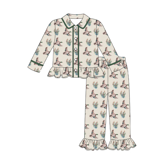 Mallard duck girls kids long sleeve pajama set preorder
