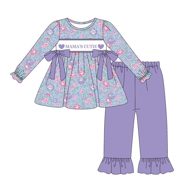 Mamas cutie long sleeve floral top matching pants girls clothes preorder