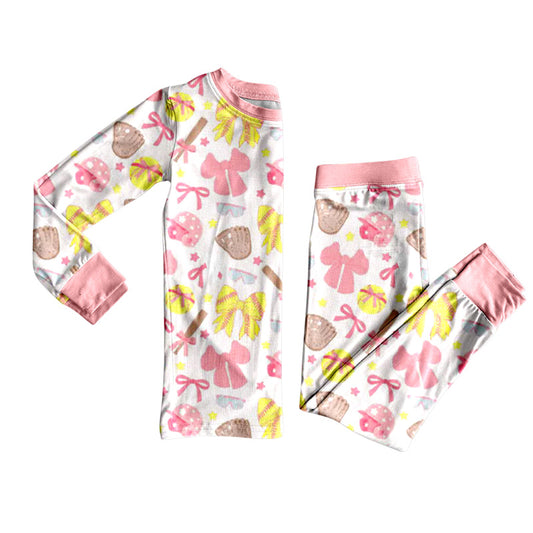 Baby girl softball long sleeve outfit preorder