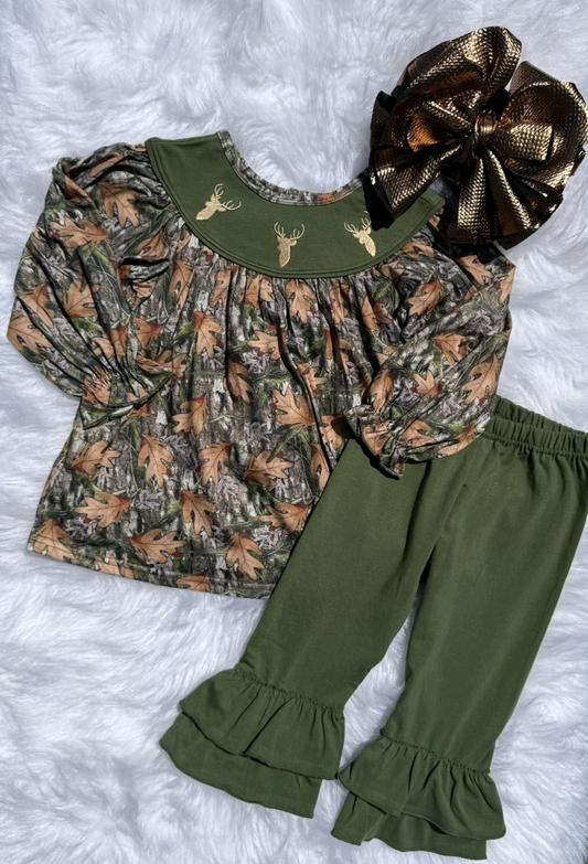 Deer hunting season girls long sleeve outfit preorder
