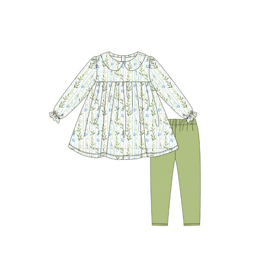 Floral design girls spring fall outfit preorder