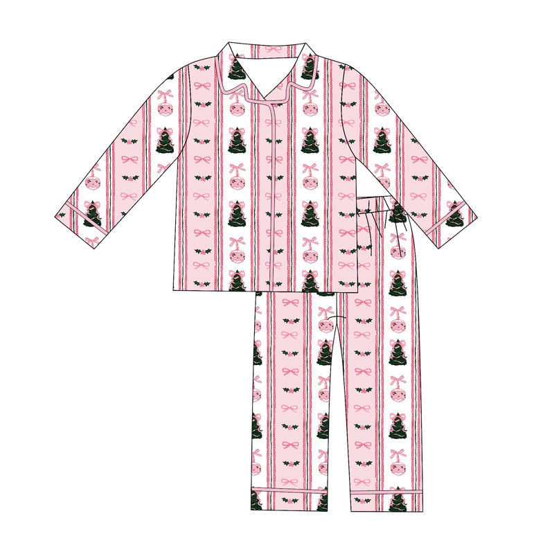 Adult women Christmas tree long sleeve pajama set preorder