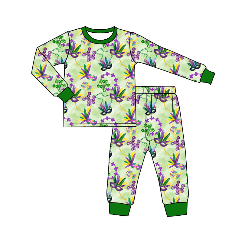 Girls long sleeve Mardi Gras mask outfit preorder