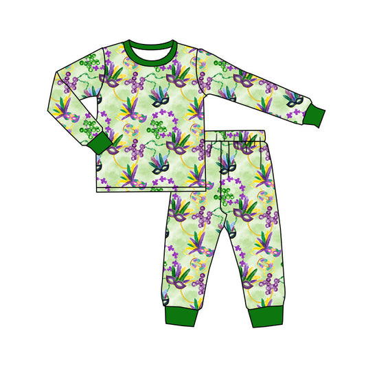Girls long sleeve Mardi Gras mask outfit preorder