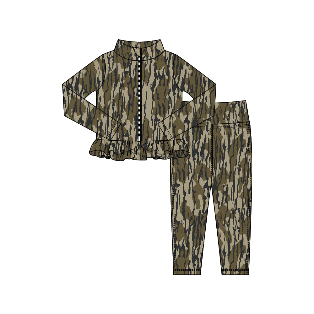 Camo yoga pullover top matching pants girls outfit preorder