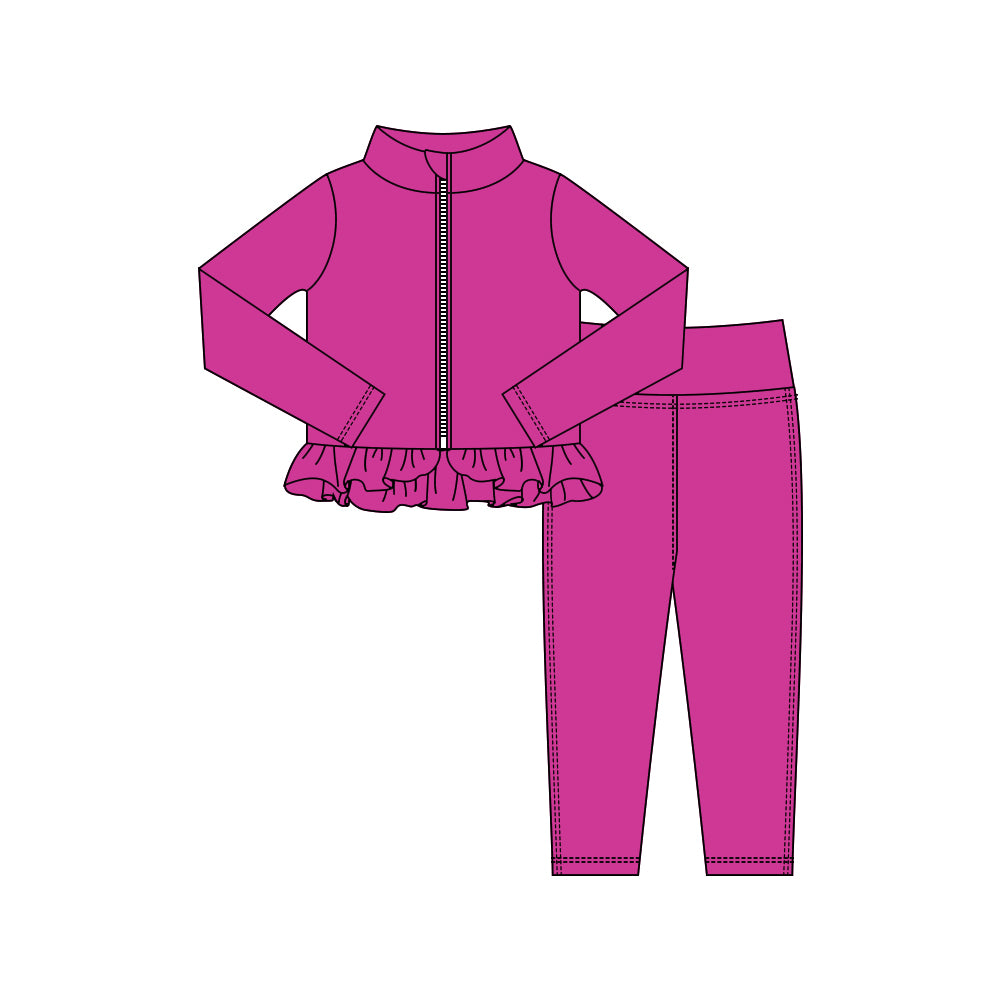 Lavender yoga pullover top matching pants girls outfit preorder