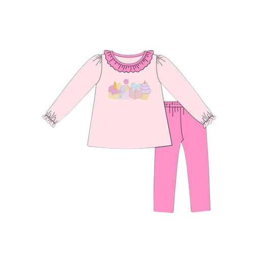 Girls birthday top matching pants outfit preorder