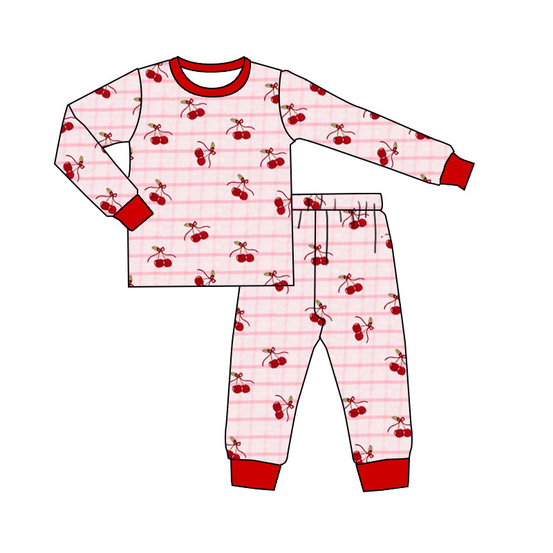 Strawbeery long sleeve top matching pants baby girl outfit preorder