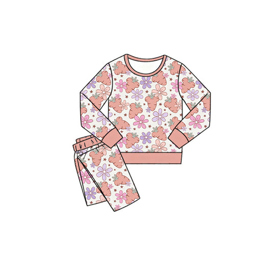 Easter bunny top matching shorts girls long sleeve clothes preorder