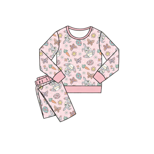 Easter bunny top matching shorts girls long sleeve clothes preorder