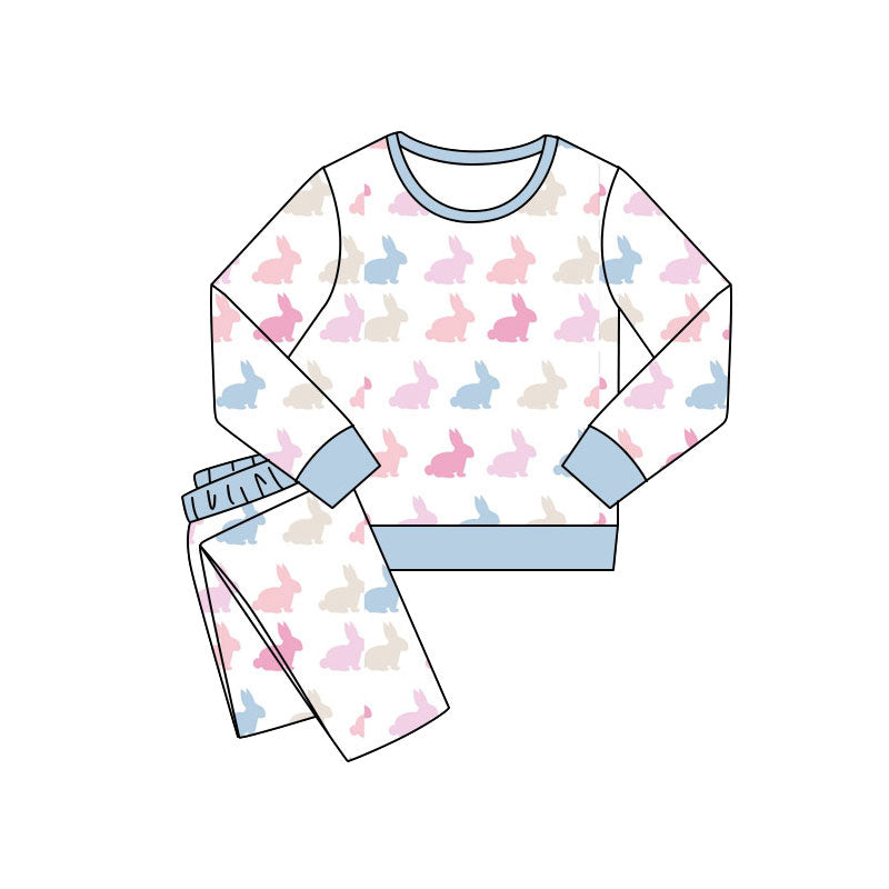 Easter bunny design kids girls long sleeve outfit preorder