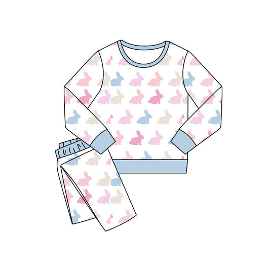 Easter bunny design kids girls long sleeve outfit preorder