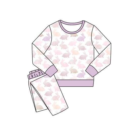 Easter bunny design kids girls long sleeve outfit preorder