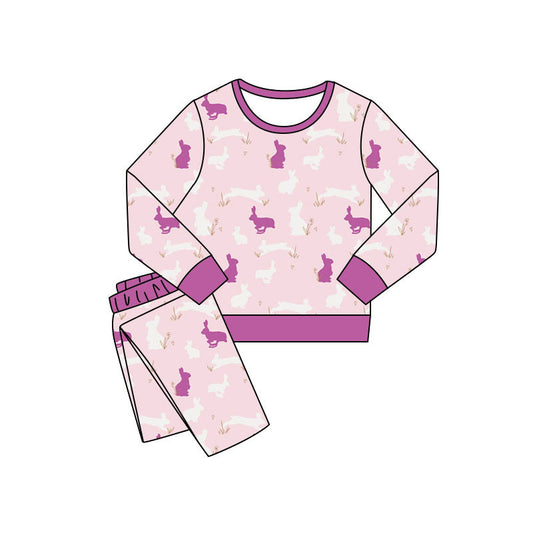 Easter bunny design kids girls long sleeve outfit preorder