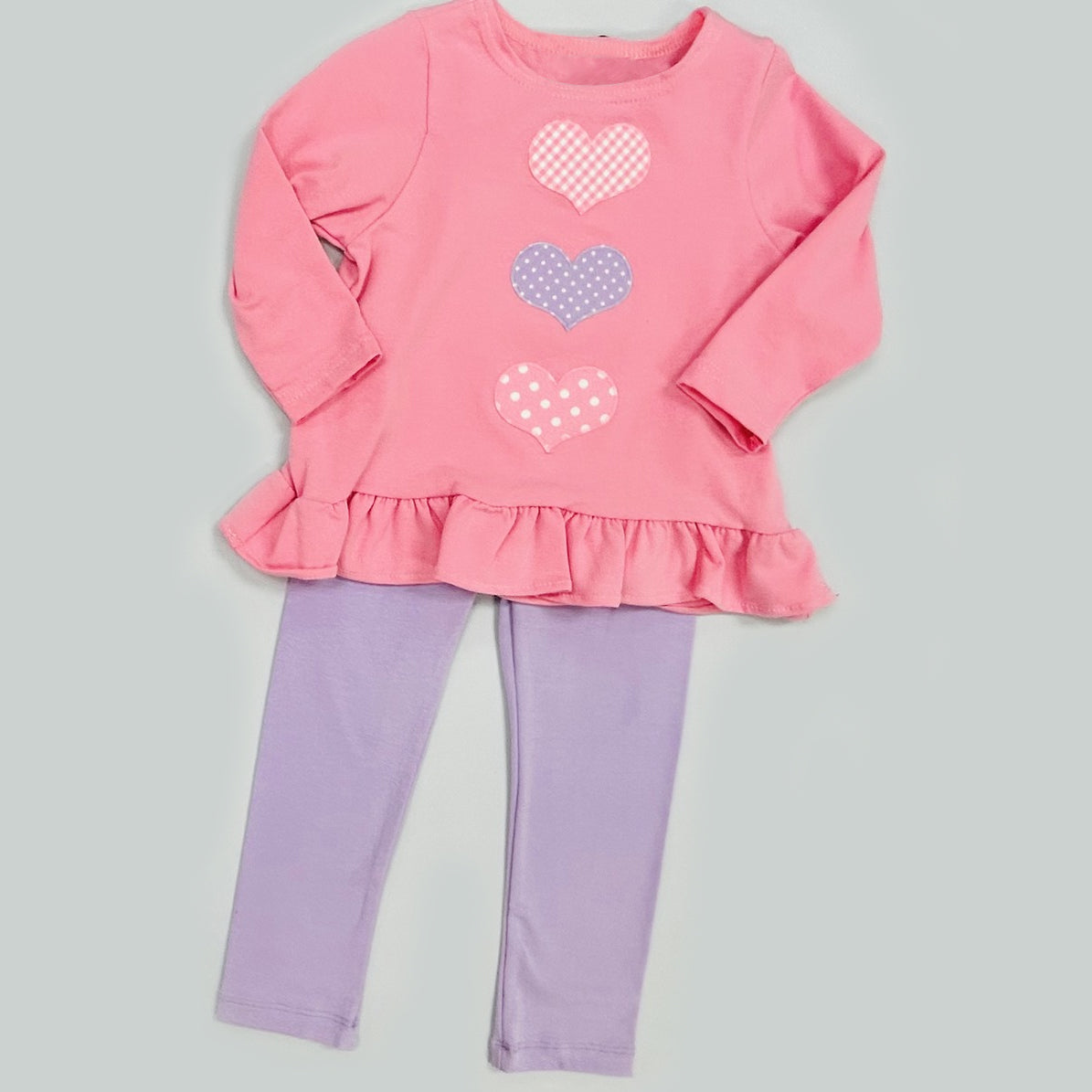 Valentines heart girls long sleeve outfit preorder