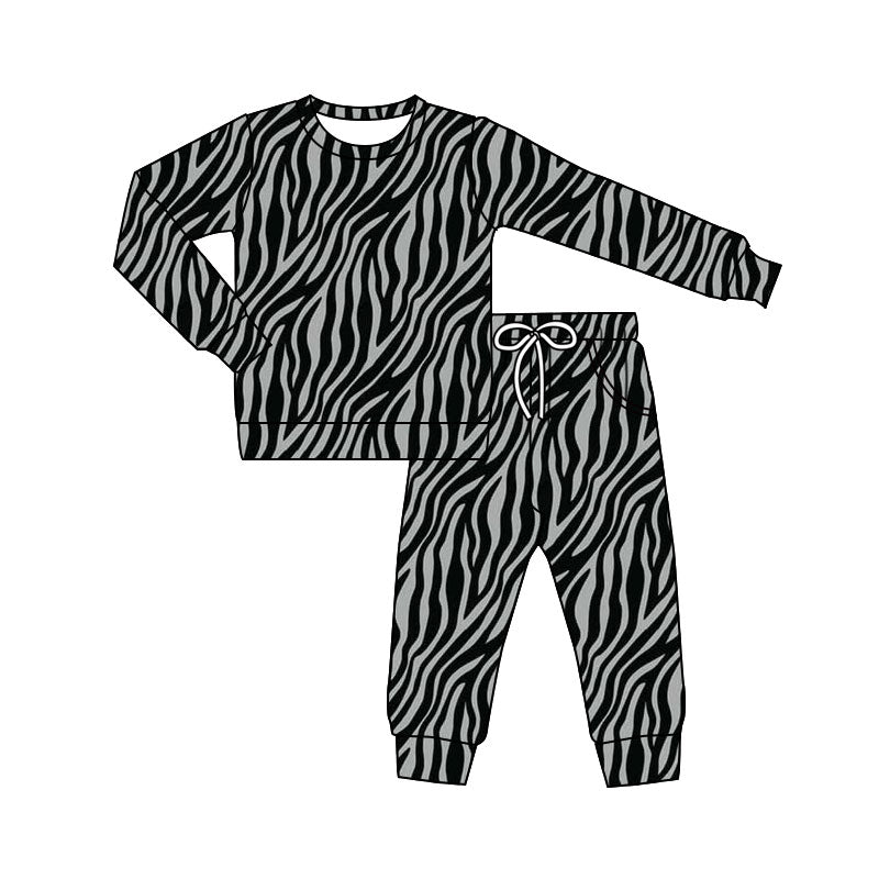 Zebra print kids girls long sleeve outfit preorder
