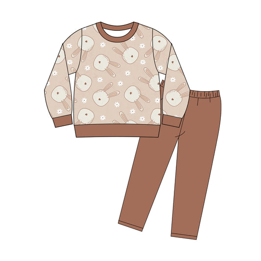 Easter bunny top matching pants kids long sleeve outfit preorder