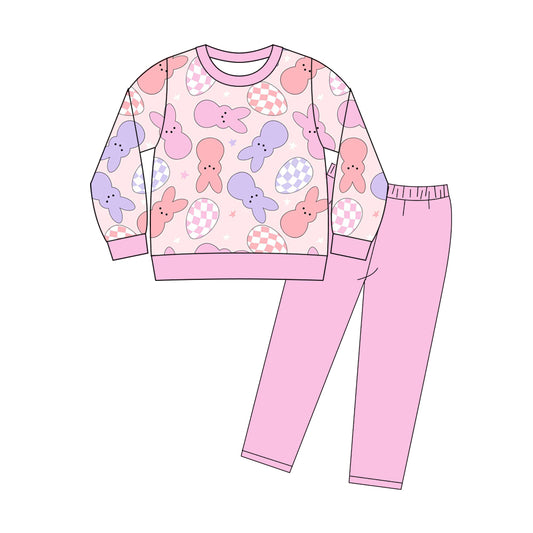 Easter bunny top matching pants kids long sleeve outfit preorder