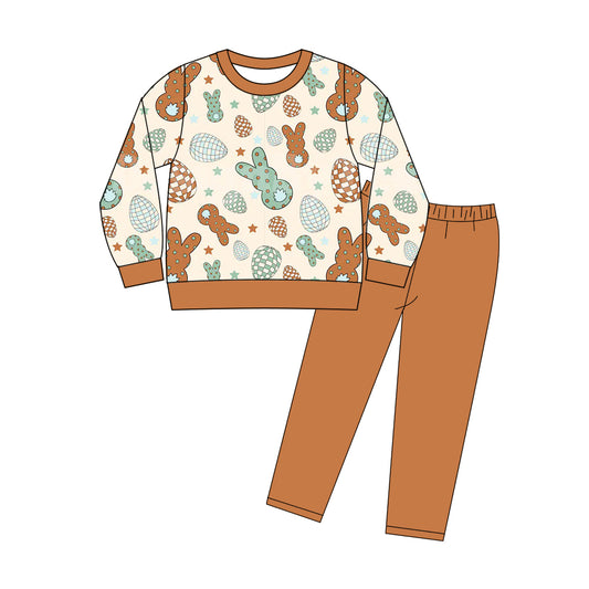 Easter bunny top matching pants kids long sleeve outfit preorder