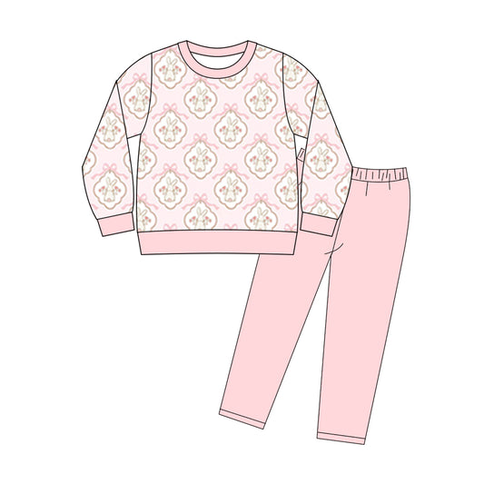 Easter bunny top matching pants kids long sleeve outfit preorder