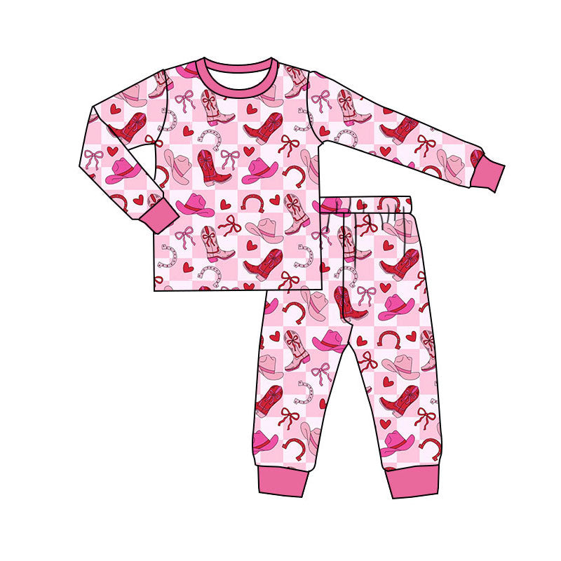 Western cowgirl long sleeve top matching pants kids outfit preorder