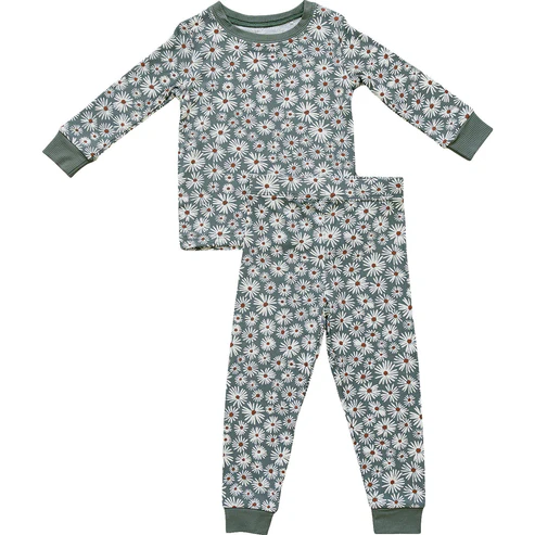 Flowers print long sleeve top matching pants kids outfit preorder