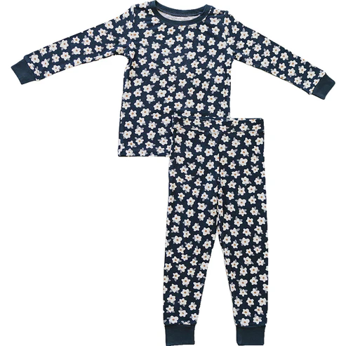 Flowers print long sleeve top matching pants kids outfit preorder