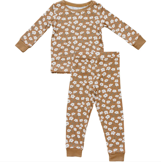 Flowers print long sleeve top matching pants kids outfit preorder