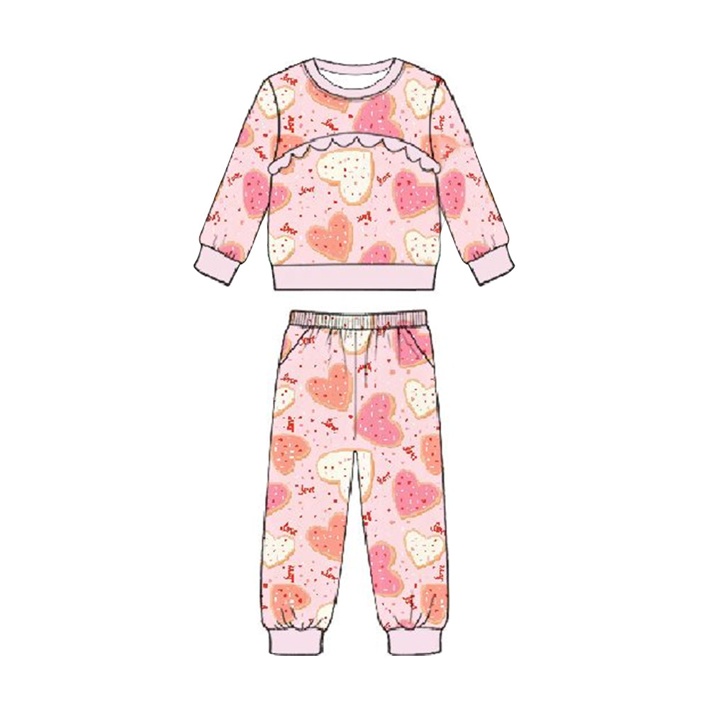 Valentines heart top matching pants kids outfit preorder