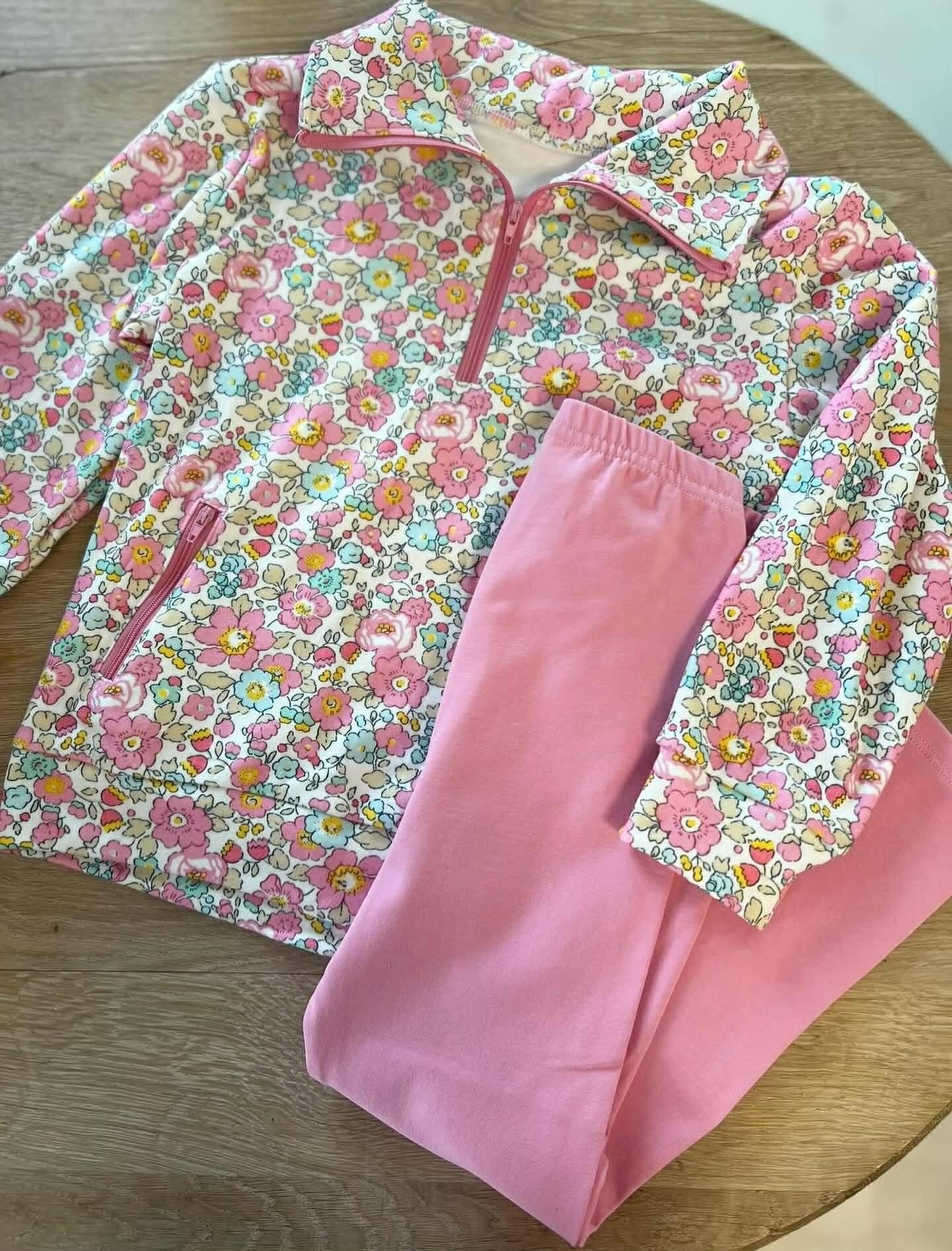 Floral design kids girls long sleeve outfit preorder