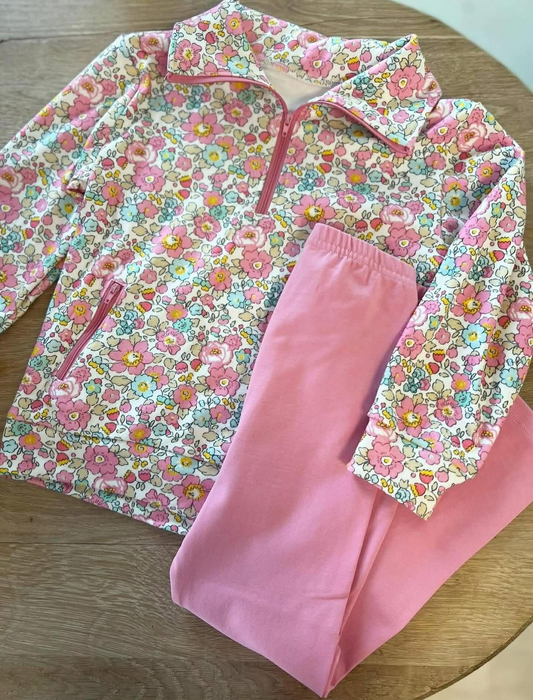 Floral design kids girls long sleeve outfit preorder