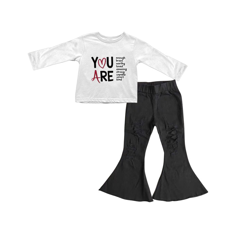 You are brave design kids girls long sleeve outfit preorder