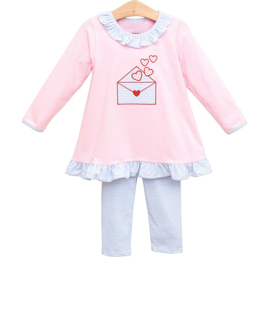 Valentines heart girls long sleeve outfit preorder