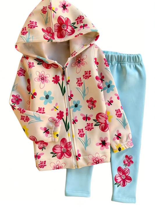 Baby girls pink blue floral long sleeve outfit preorder