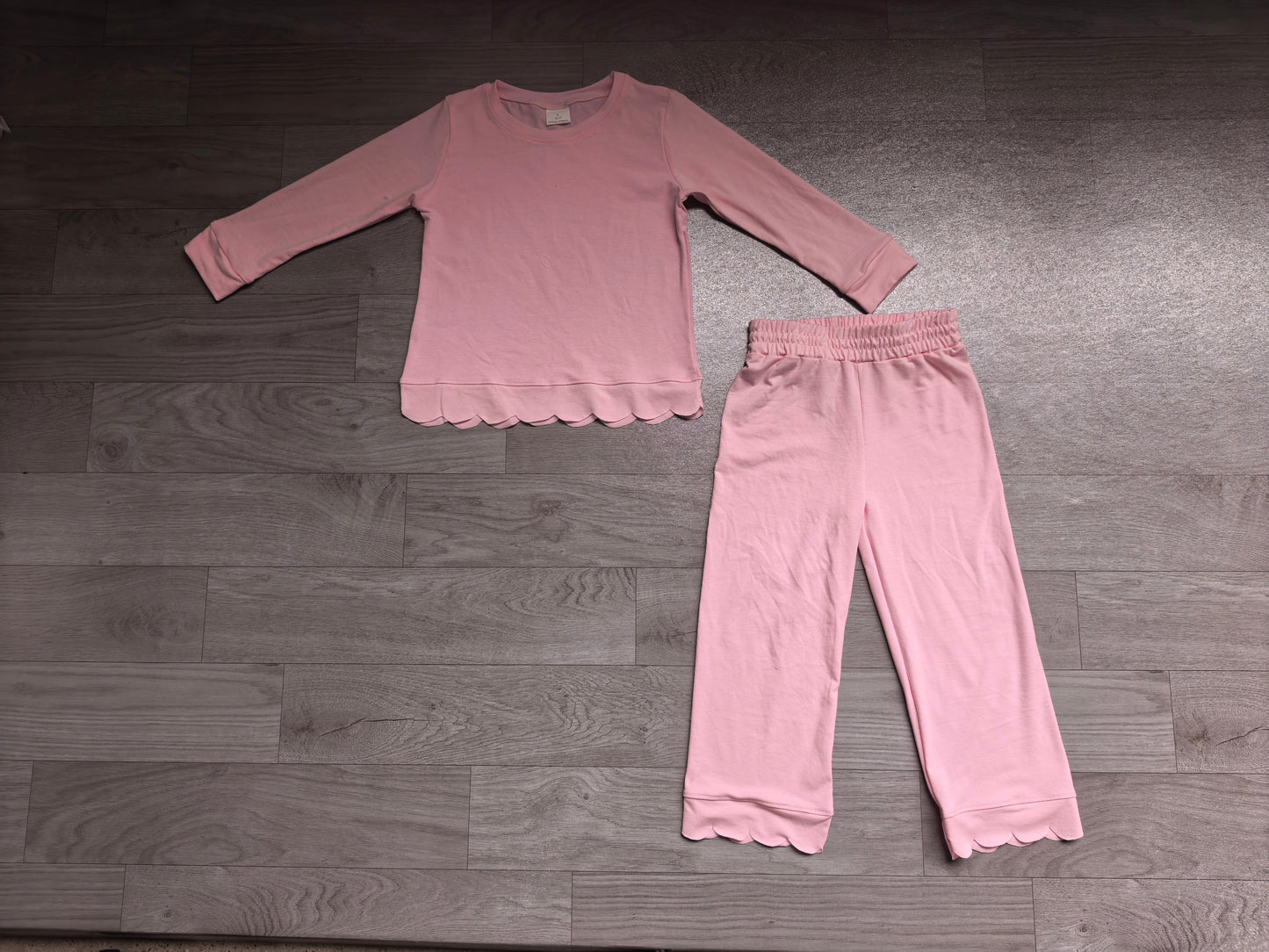 Girls long sleeve pink color matching outfit preorder