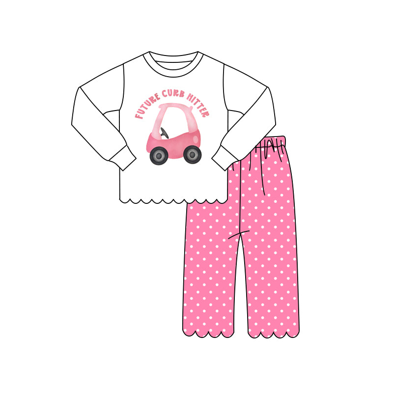 Future curb hitter print  long sleeve top matching pants girls outfit preorder