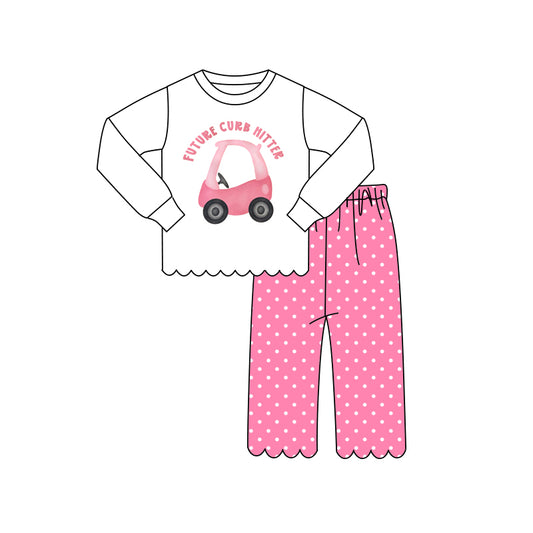Future curb hitter print  long sleeve top matching pants girls outfit preorder