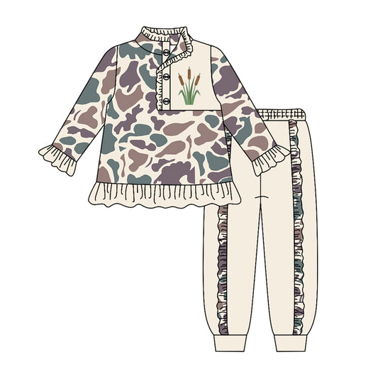 Bulrush camo long sleeve pullover top matching pants girls outfit preorder