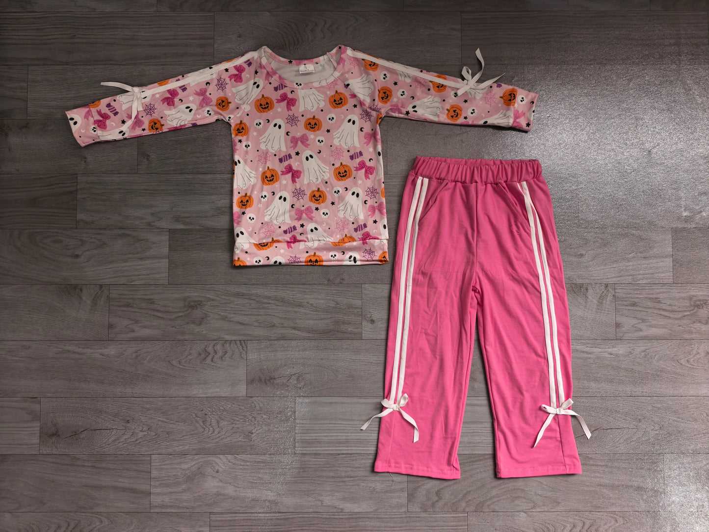 Halloween ghost long sleeve top matching pants girls fall outfit preorder