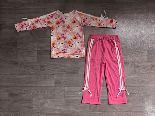 Halloween ghost long sleeve top matching pants girls fall outfit preorder