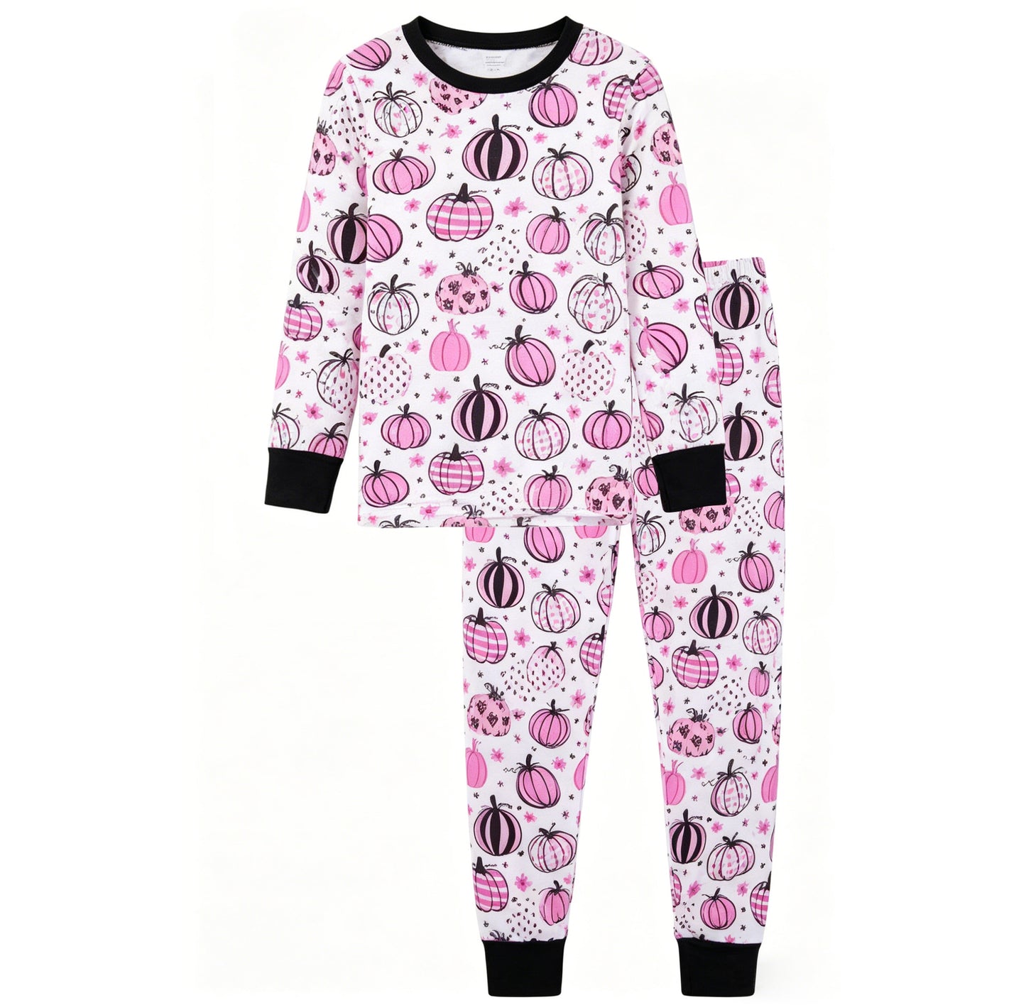 Pink pumpkins long sleeve top matching pants girls fall outfit preorder