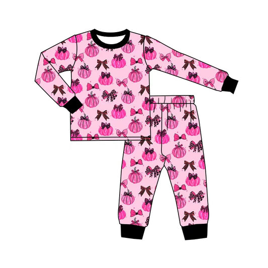 Fall pumpkin long sleeve top matching pants girls fall outfit preorder