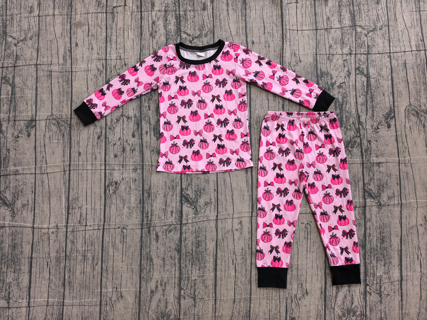 Fall pumpkin long sleeve top matching pants girls fall outfit preorder