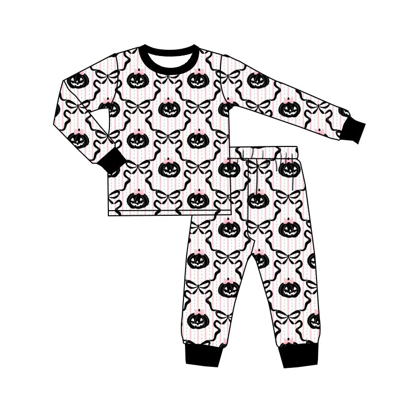 Halloween pumpkin long sleeve top matching pants girls fall outfit preorder