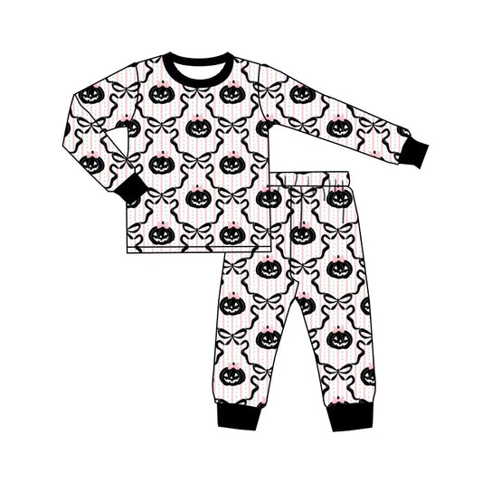 Halloween pumpkin long sleeve top matching pants girls fall outfit preorder