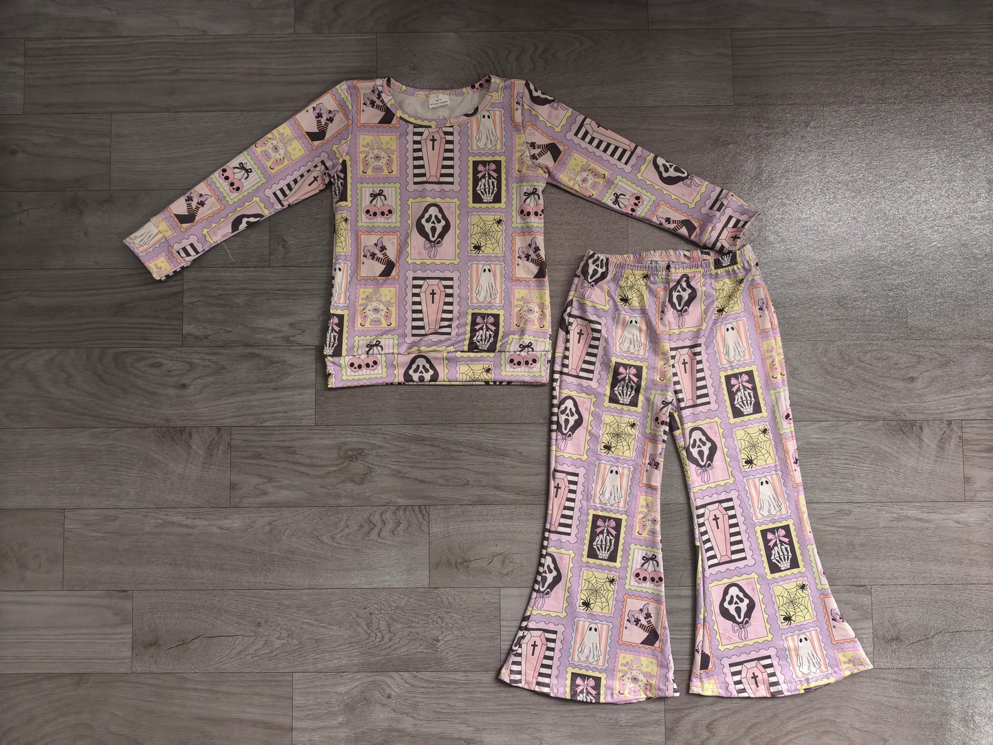 Halloween ghost  long sleeve top matching pants girls outfit preorder