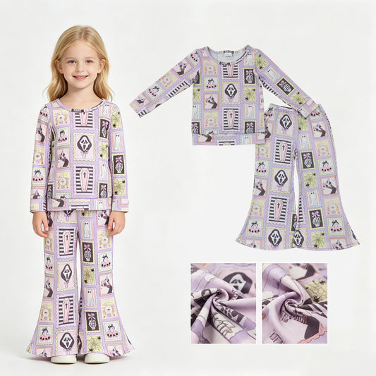 Halloween ghost  long sleeve top matching pants girls outfit