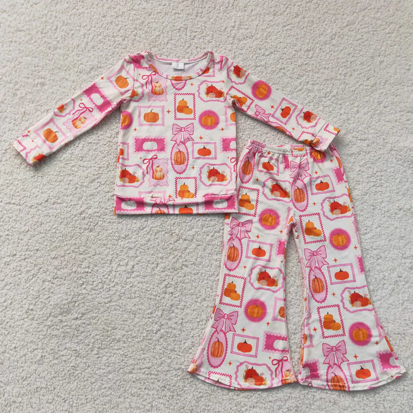 Halloween ghost  long sleeve top matching pants girls outfit