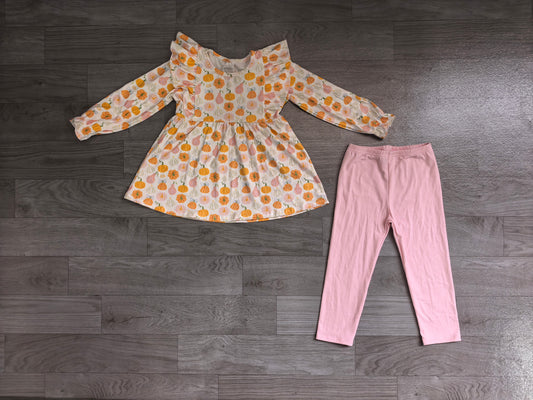 Floral pumpkin long sleeve top matching legging girls outfit preorder