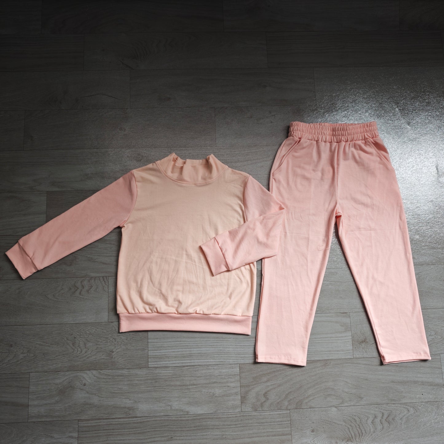 Pink color long sleeve top matching pants girls spring fall outfit preorder